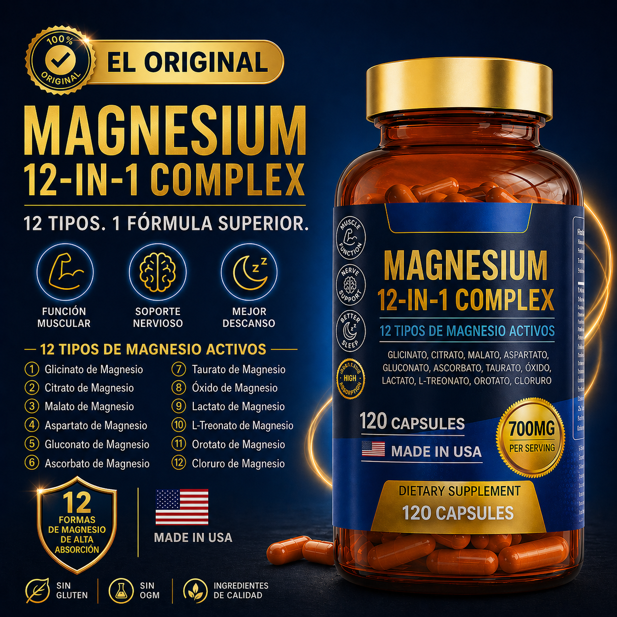 😴DUERME PROFUNDO Y DESPIERTA CON ENERGÍA TODOS LOS DÍAS Con Magnesio Complex 12 en 1  🔥 HOY PRECIO ESPECIAL